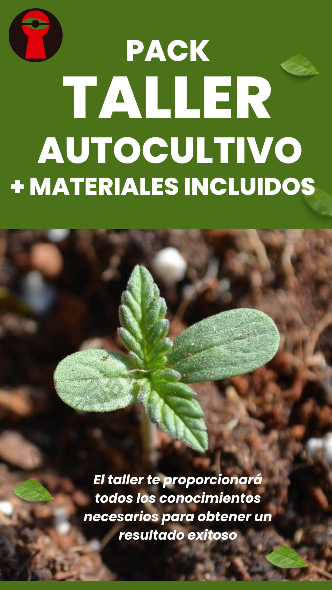 Pack Taller de Autocultivo más Insumos para cultivo